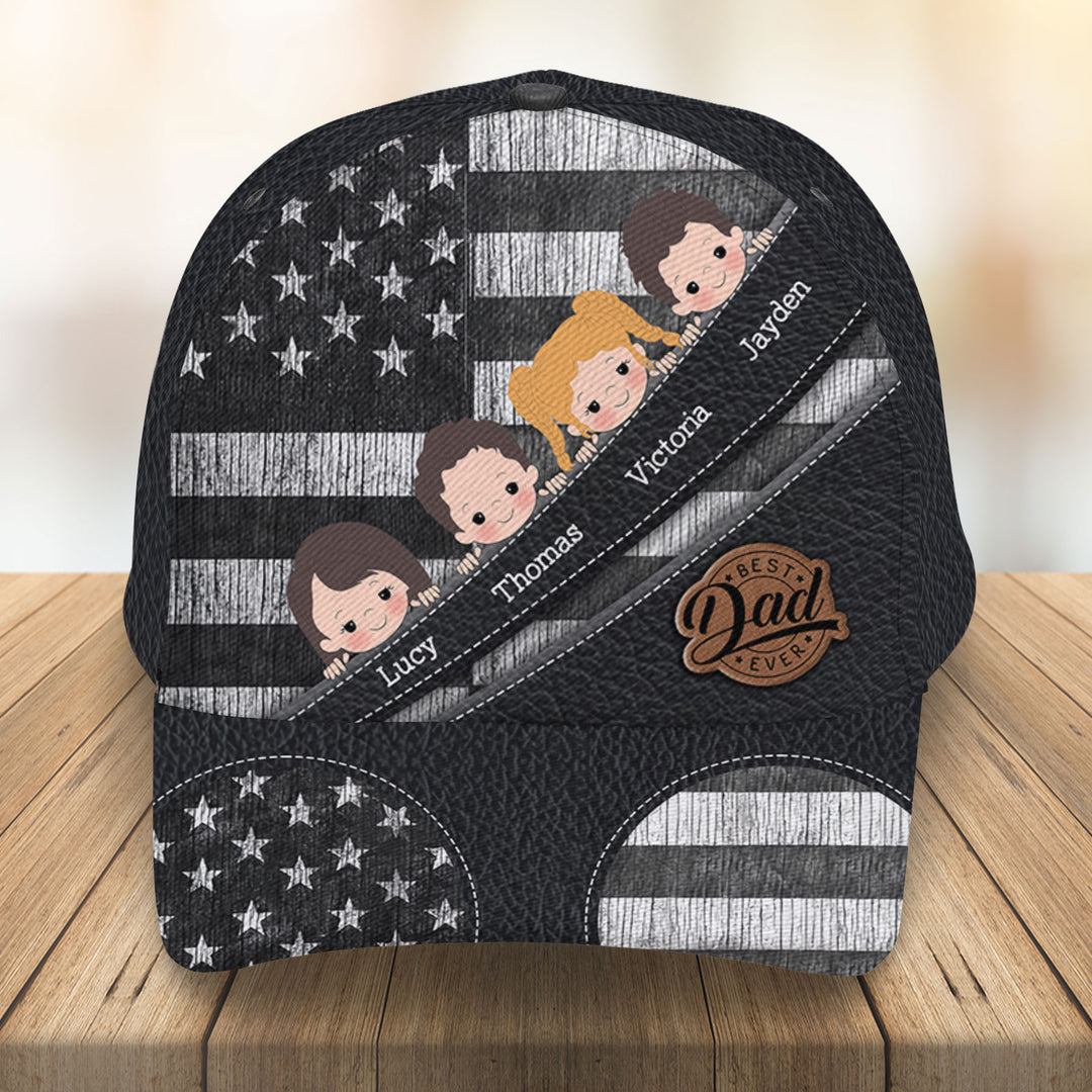 Best Dad Ever Ver 2 - Personalized Custom Baseball Cap - Father's Day Gift For Dad