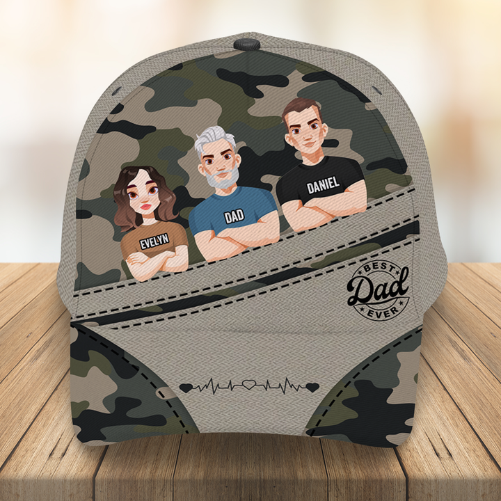 Best Dad Ever Camo - Personalized Custom Classic Cap - Father's Day Gift For Dad