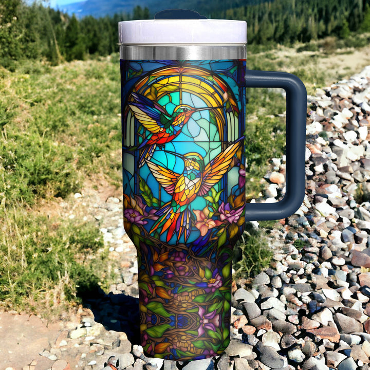 Colorful Hummingbirds - Tumbler With Handle - Gift For Hummingbird Lovers - NCU0DV005