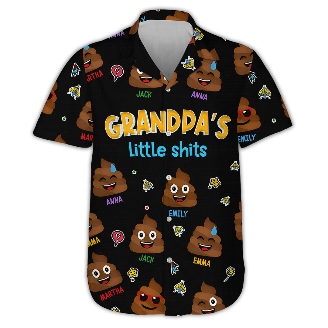 Grandpa's Little Shit - Personalized Custom Hawaiian Shirt - Father's Day Gift For Dad, Grandpa