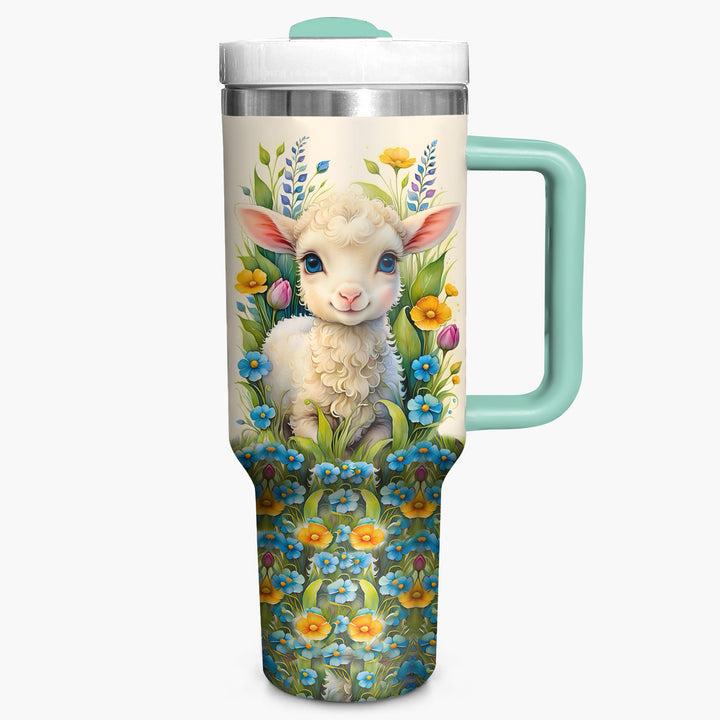Floral Sheep - Tumbler With Handle - NCU0DV007