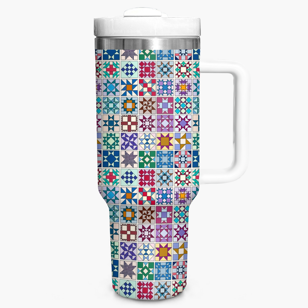 Star Quilt Block - Tumbler With Handle - Gift For Quilting Lover NCU0PT007