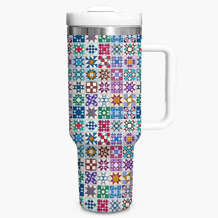 Star Quilt Block - Tumbler With Handle - Gift For Quilting Lover NCU0PT007