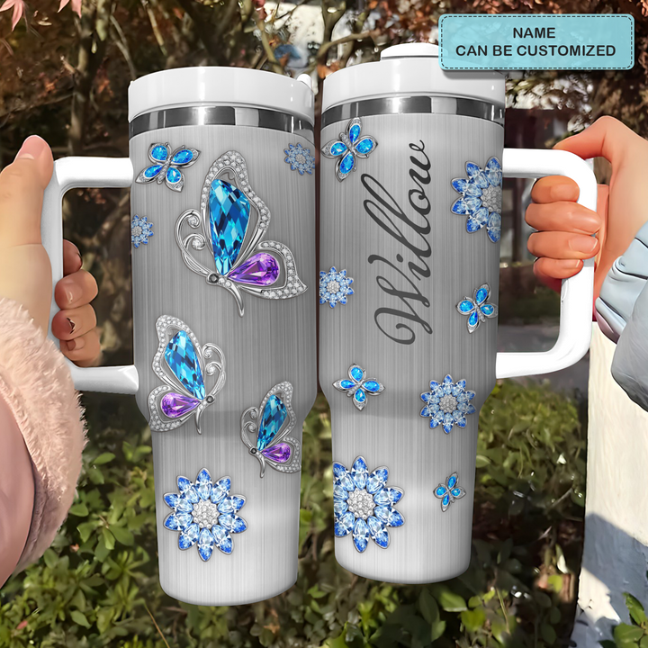 Memory Soul Butterfly - Personalized Tumbler with Handle - NCU0TT006
