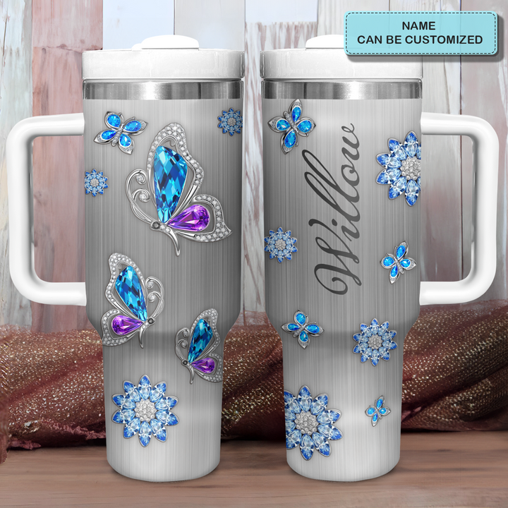 Memory Soul Butterfly - Personalized Tumbler with Handle - NCU0TT006