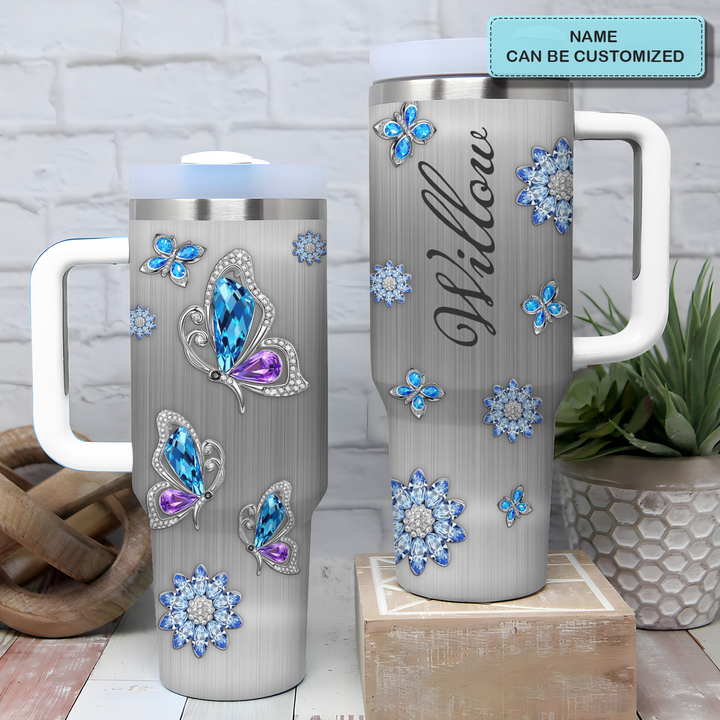 Memory Soul Butterfly - Personalized Tumbler with Handle - NCU0TT006
