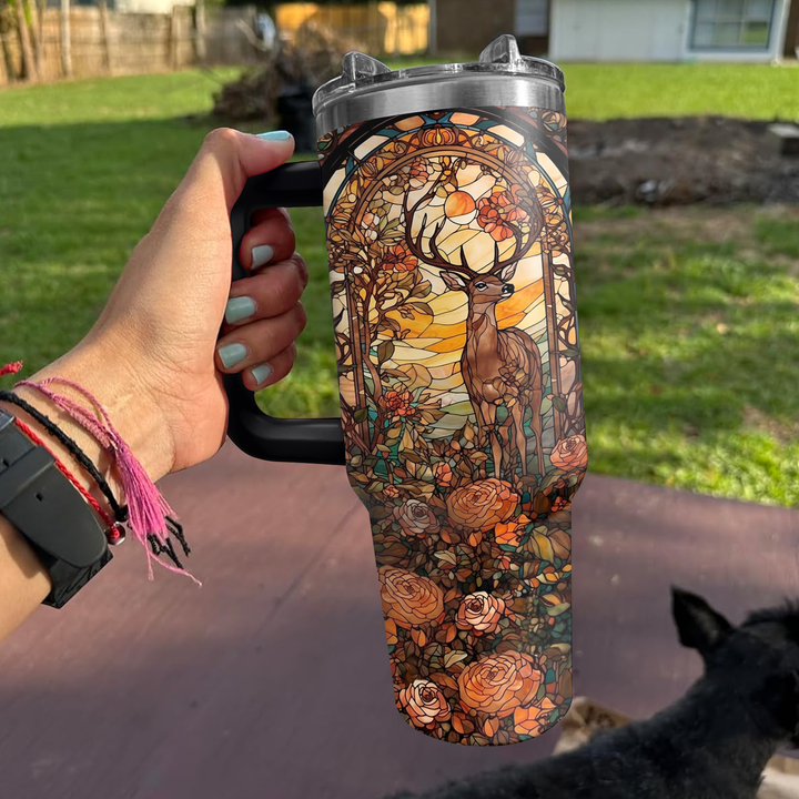 Hunting Deer - Tumbler with Handle - Gift for Hunting Lover NCU0PT011