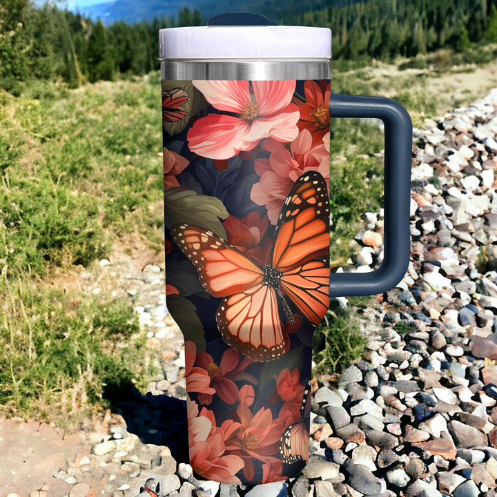 Floral Butterfly - Tumbler with Handle - NCU0TT004
