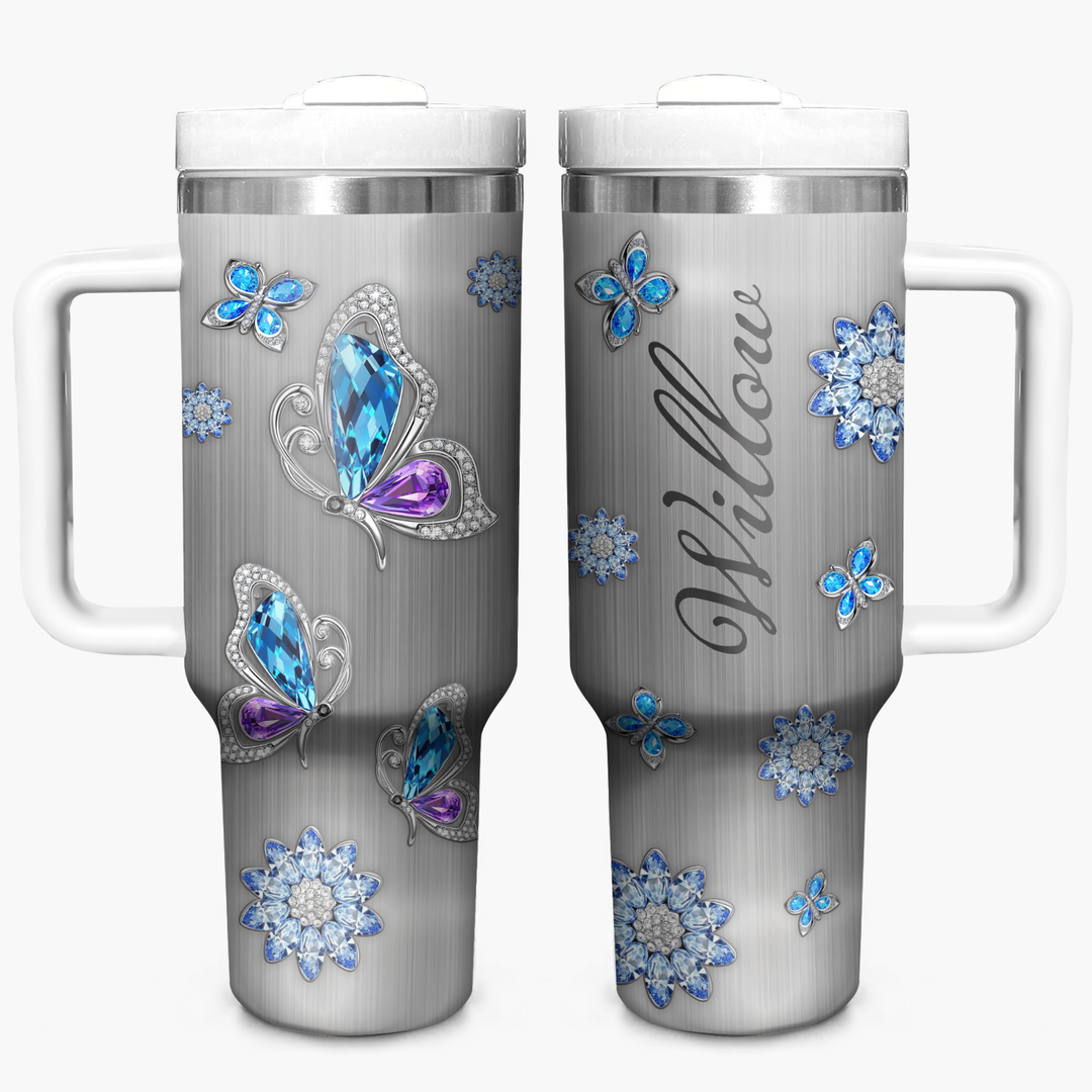 Memory Soul Butterfly - Personalized Tumbler with Handle - NCU0TT006