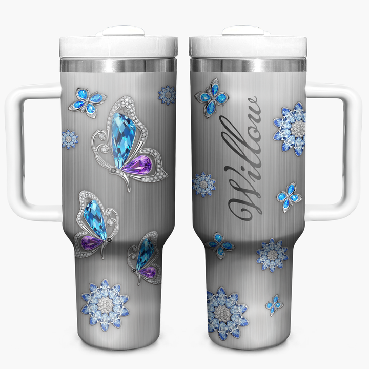 Memory Soul Butterfly - Personalized Tumbler with Handle - NCU0TT006