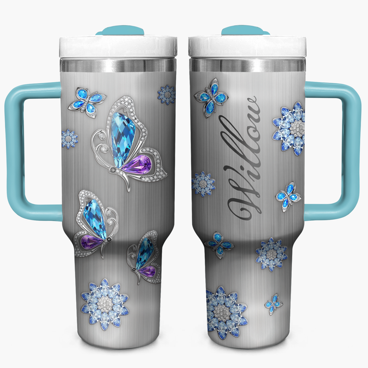 Memory Soul Butterfly - Personalized Tumbler with Handle - NCU0TT006