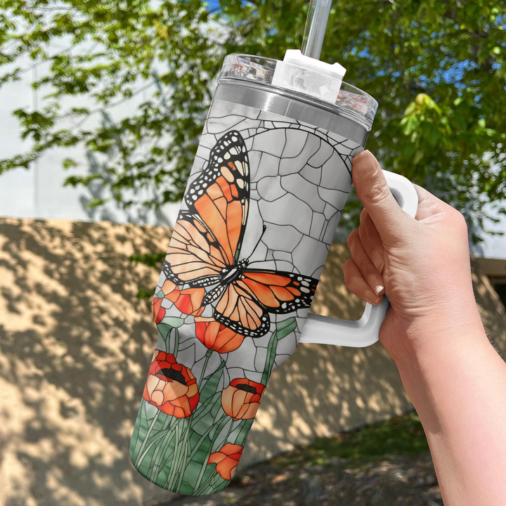 Monarch Butterfly - Tumbler with Handle - NCU0TT005