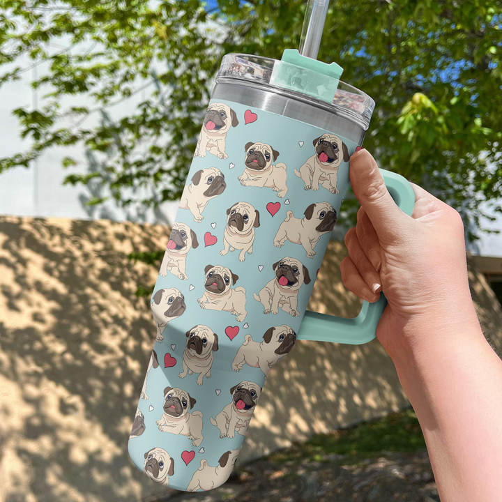 I Love My Pug - Tumbler with Handle - Gift for Dog Lovers - NCU0TT003