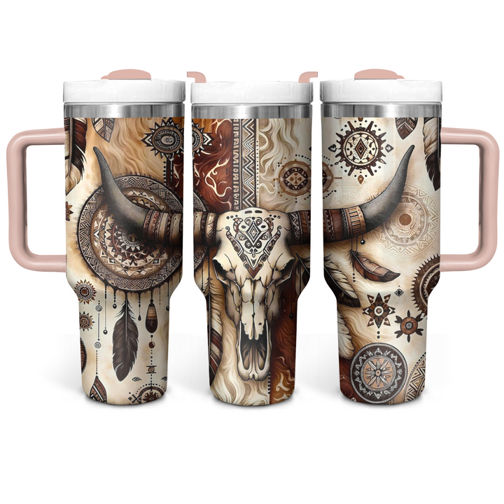 Cow Skull - Tumbler with Handle - NCU0DK018