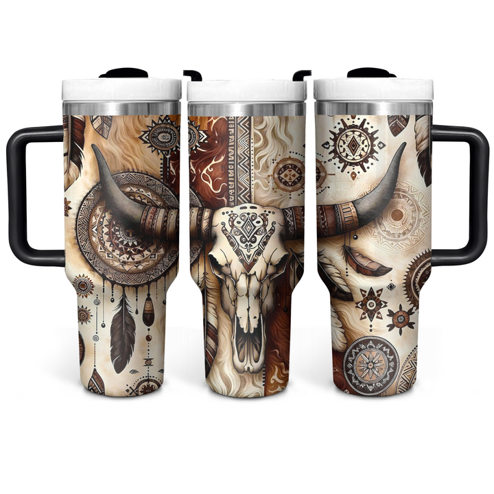 Cow Skull - Tumbler with Handle - NCU0DK018