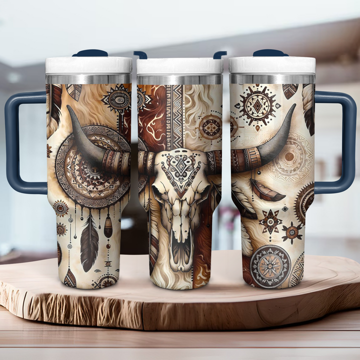 Cow Skull - Tumbler with Handle - NCU0DK018
