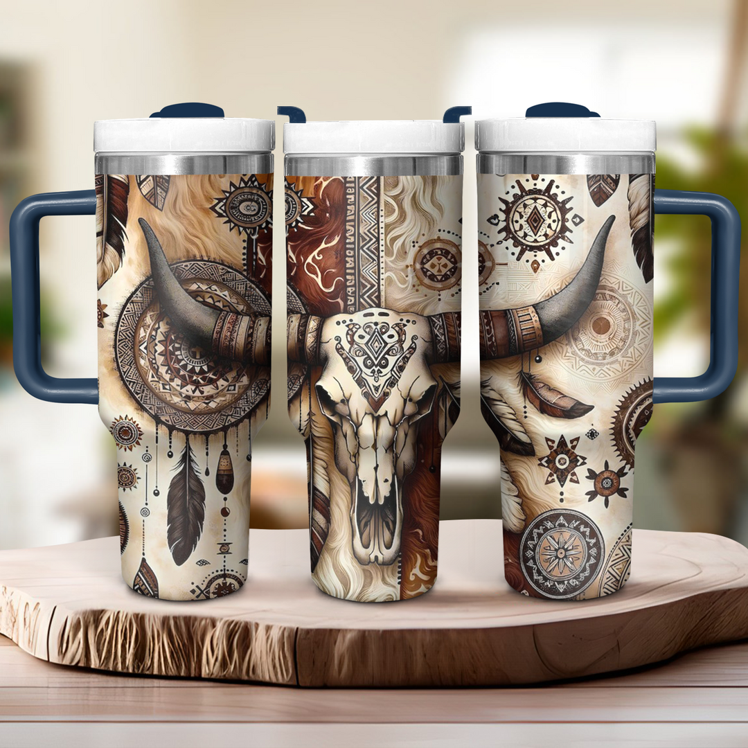 Cow Skull - Tumbler with Handle - NCU0DK018