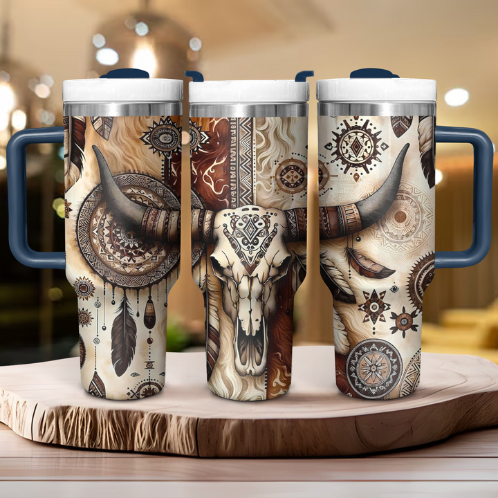 Cow Skull - Tumbler with Handle - NCU0DK018