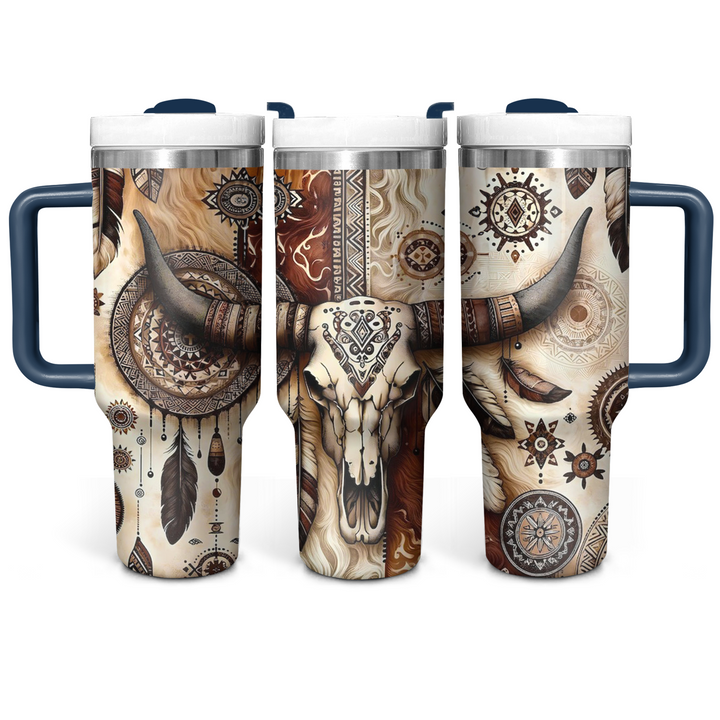 Cow Skull - Tumbler with Handle - NCU0DK018