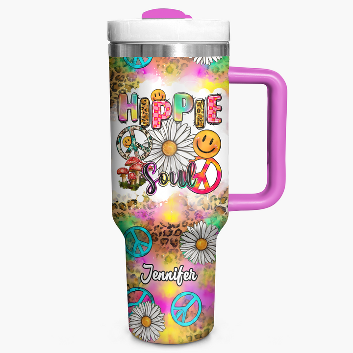 Hippie Soul - Personalized Tumbler with Handle - NUC0TT018