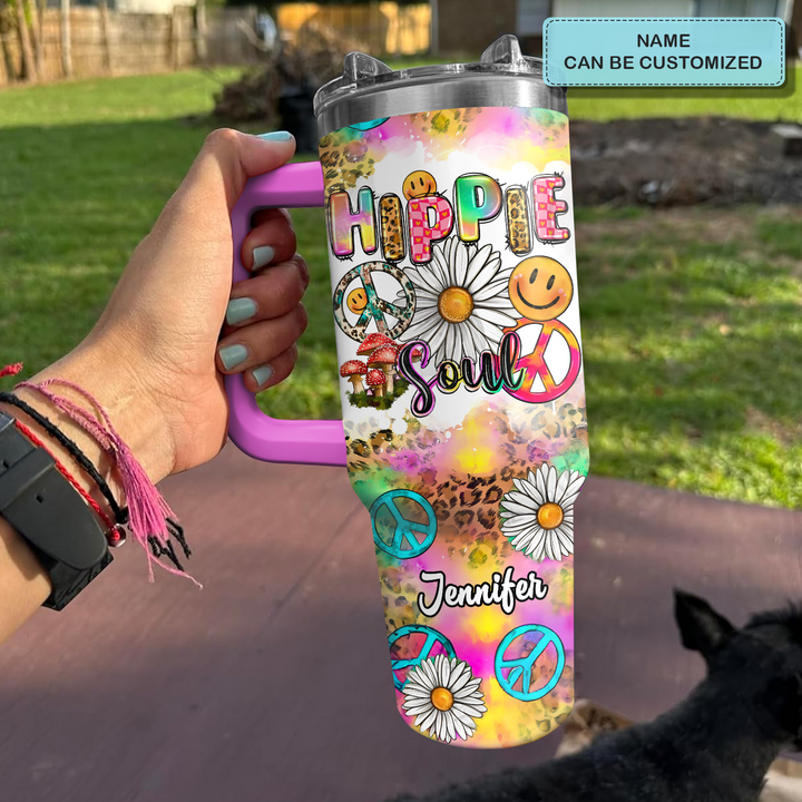 Hippie Soul - Personalized Tumbler with Handle - NUC0TT018