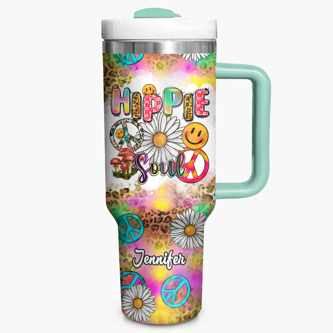 Hippie Soul - Personalized Tumbler with Handle - NUC0TT018