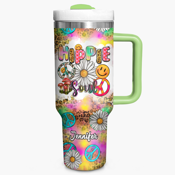 Hippie Soul - Personalized Tumbler with Handle - NUC0TT018
