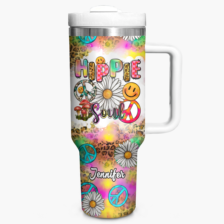 Hippie Soul - Personalized Tumbler with Handle - NUC0TT018