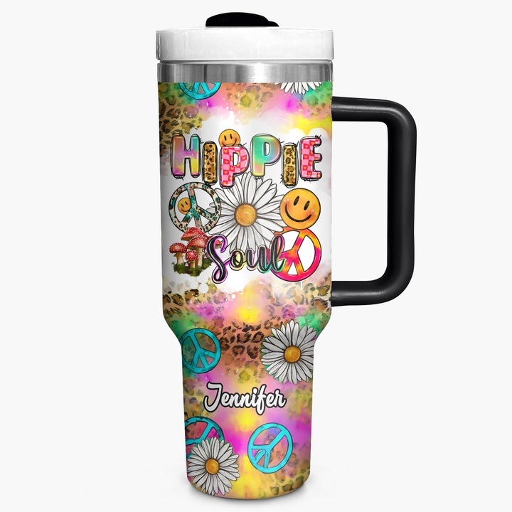 Hippie Soul - Personalized Tumbler with Handle - NUC0TT018