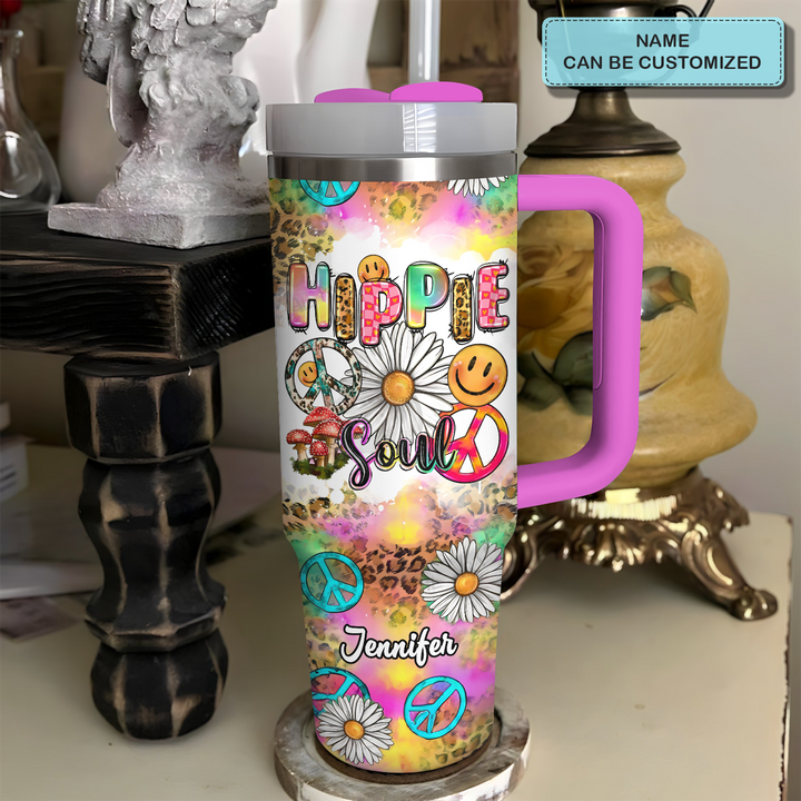 Hippie Soul - Personalized Tumbler with Handle - NUC0TT018