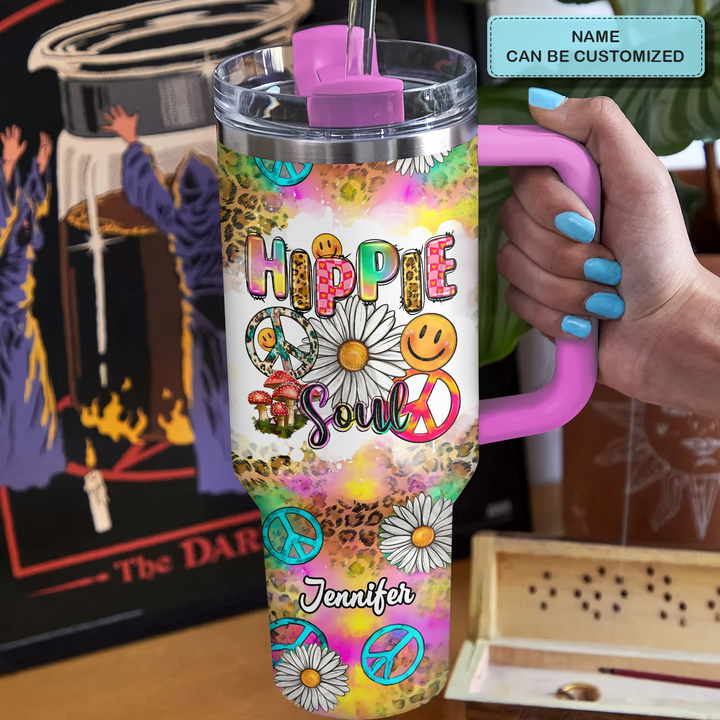 Hippie Soul - Personalized Tumbler with Handle - NUC0TT018