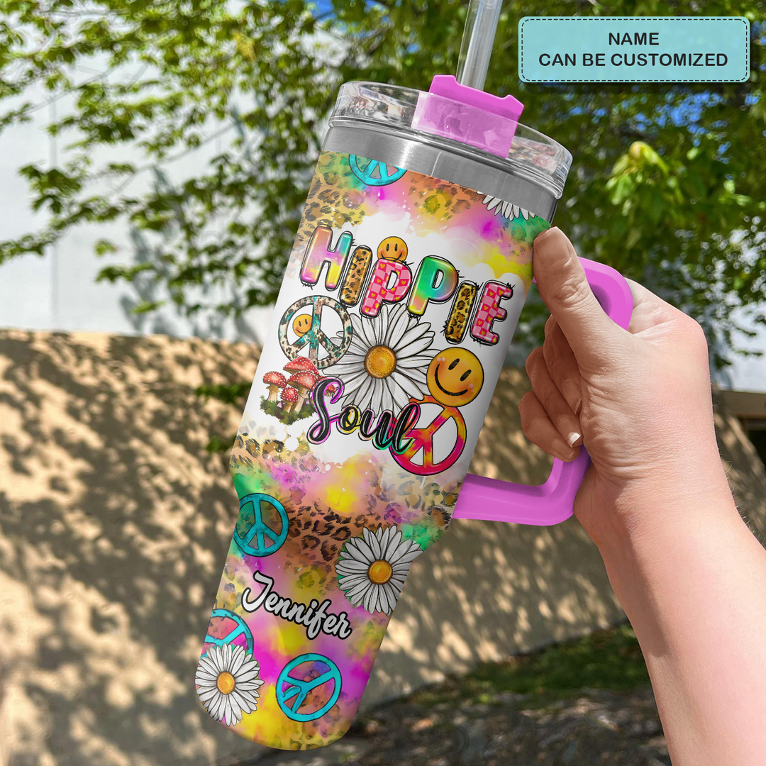 Hippie Soul - Personalized Tumbler with Handle - NUC0TT018