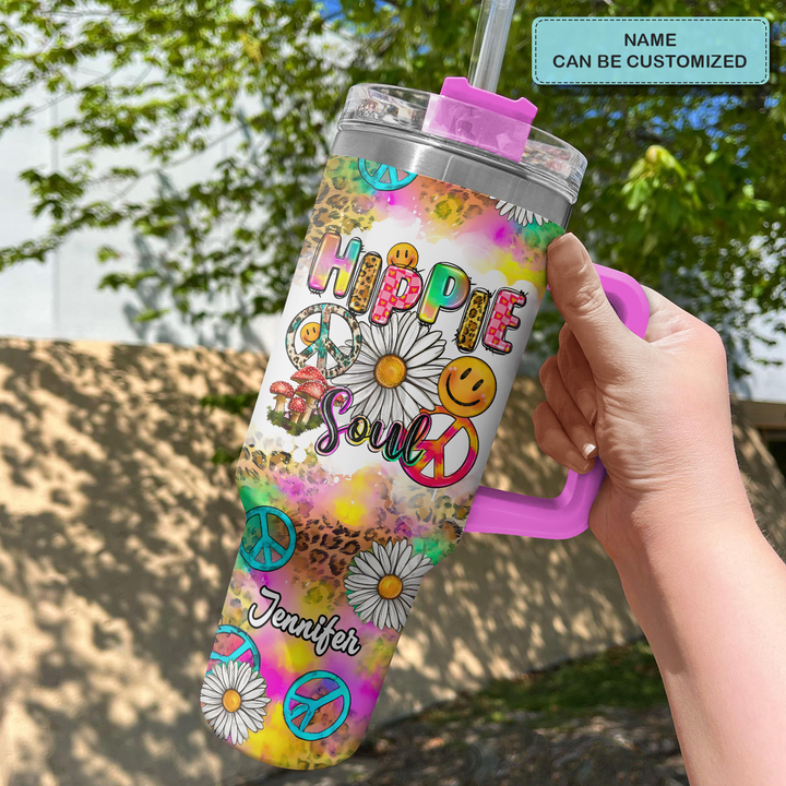 Hippie Soul - Personalized Tumbler with Handle - NUC0TT018