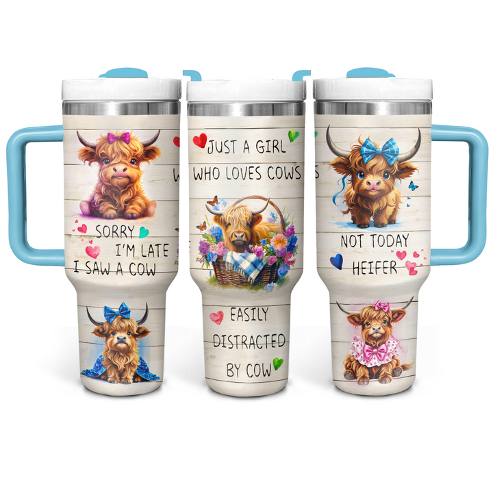 Countryside Charms - Tumbler with Handle - Gift for Highland Cow Lover NCU0PT23