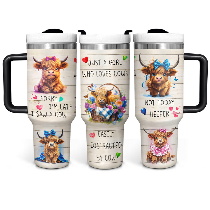 Countryside Charms - Tumbler with Handle - Gift for Highland Cow Lover NCU0PT23