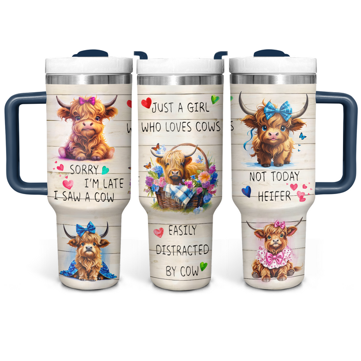 Countryside Charms - Tumbler with Handle - Gift for Highland Cow Lover NCU0PT23