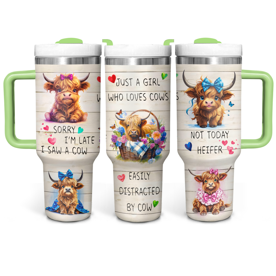 Countryside Charms - Tumbler with Handle - Gift for Highland Cow Lover NCU0PT23
