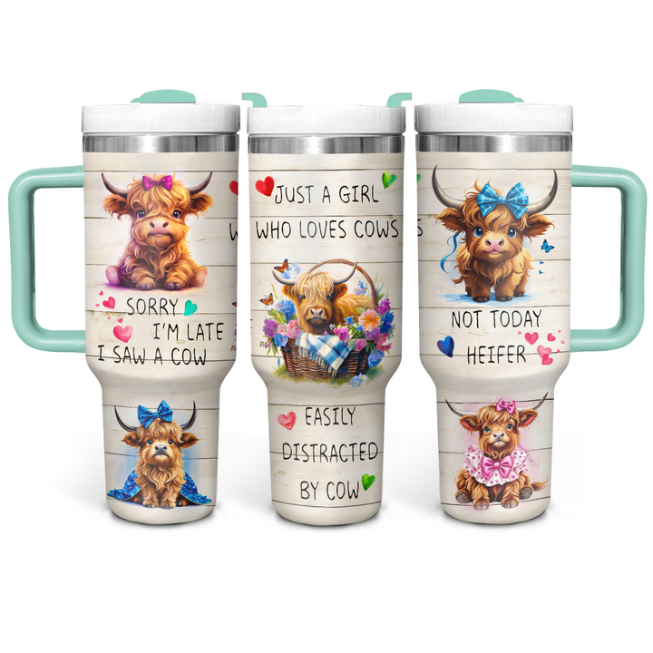 Countryside Charms - Tumbler with Handle - Gift for Highland Cow Lover NCU0PT23