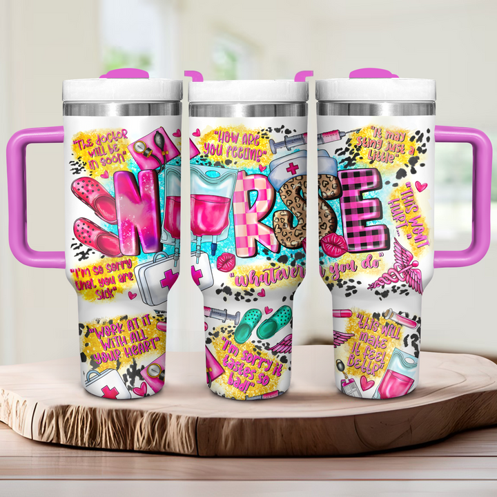 Nurse's Lifeline - Tumbler with Handle - Gift for Nurse - NCU0DK016