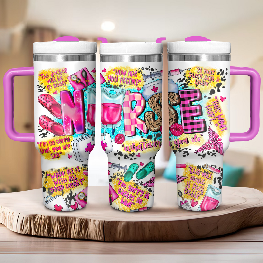 Nurse's Lifeline - Tumbler with Handle - Gift for Nurse - NCU0DK016