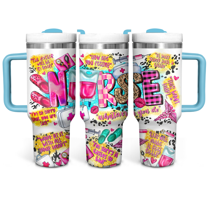 Nurse's Lifeline - Tumbler with Handle - Gift for Nurse - NCU0DK016
