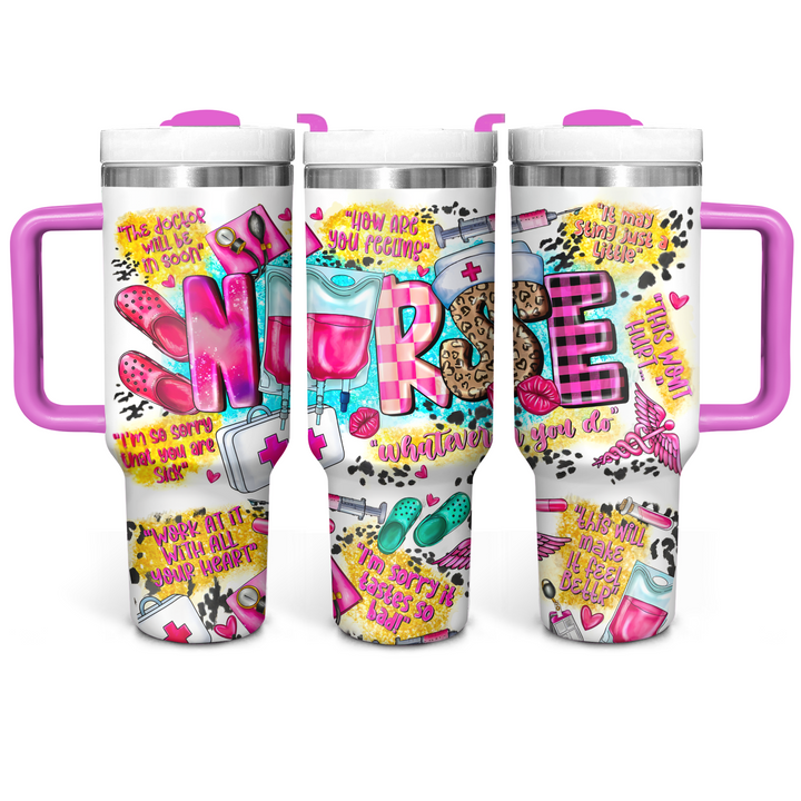 Nurse's Lifeline - Tumbler with Handle - Gift for Nurse - NCU0DK016