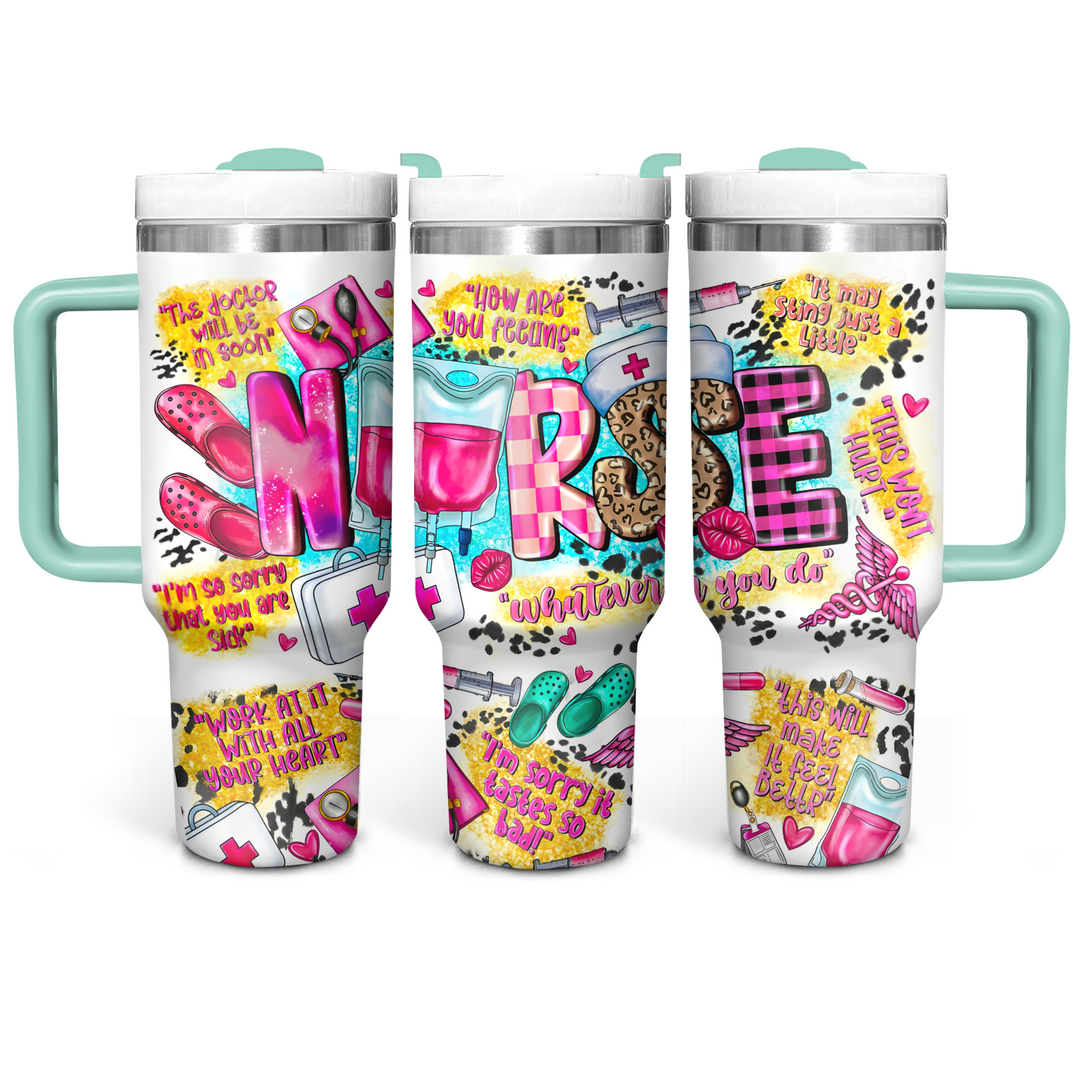 Nurse's Lifeline - Tumbler with Handle - Gift for Nurse - NCU0DK016