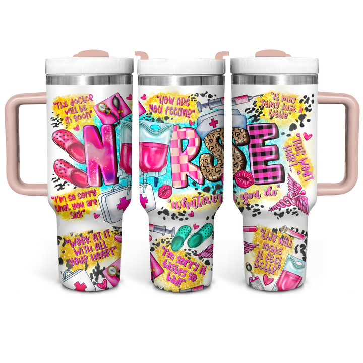Nurse's Lifeline - Tumbler with Handle - Gift for Nurse - NCU0DK016