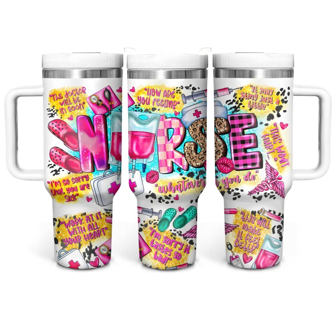 Nurse's Lifeline - Tumbler with Handle - Gift for Nurse - NCU0DK016