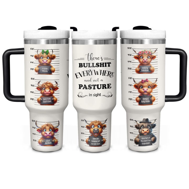 Cheeky Cows - Tumbler with Handle - Gift for Highland Cow Lover NCU0PT025