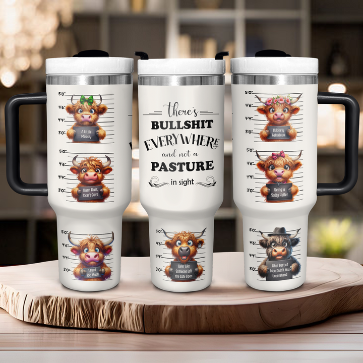 Cheeky Cows - Tumbler with Handle - Gift for Highland Cow Lover NCU0PT025