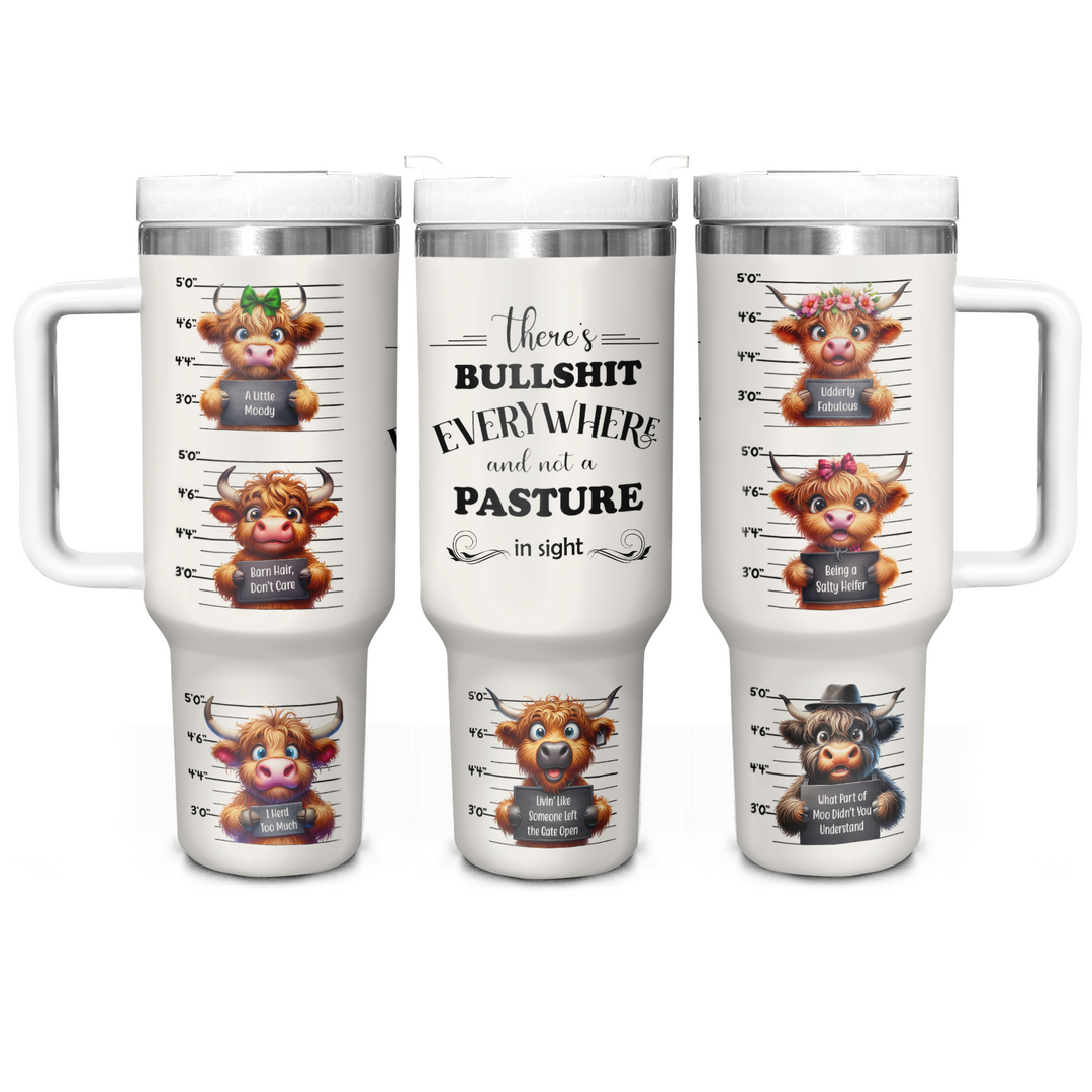 Cheeky Cows - Tumbler with Handle - Gift for Highland Cow Lover NCU0PT025