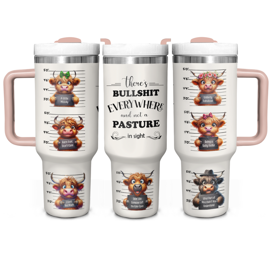Cheeky Cows - Tumbler with Handle - Gift for Highland Cow Lover NCU0PT025