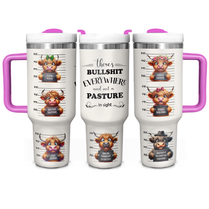 Cheeky Cows - Tumbler with Handle - Gift for Highland Cow Lover NCU0PT025
